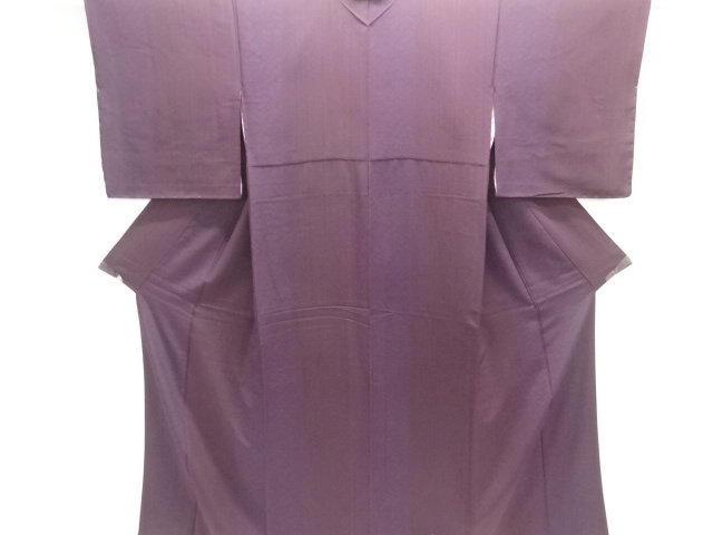 未使用品　縞に花模様小紋着物